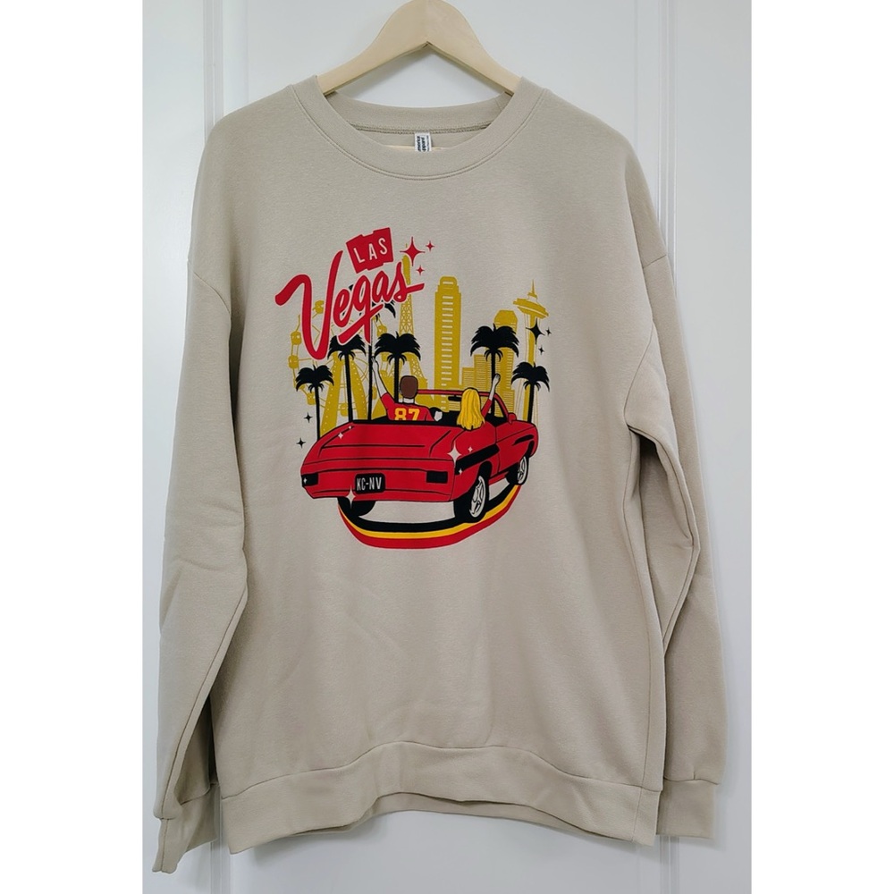 American Apparel Travis Kelce & Taylor Swift 2024 Las Vegas Skyline Sweatshirt - Picture 2 of 7